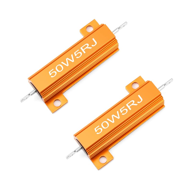 CHANZON 2pcs Wirewound Aluminum Shell Resistor 5 Ω ohm 50W ±5% Tolerance 5R Rohs Certified - Image 1