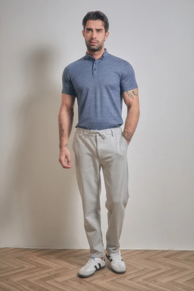 FullaModa Buttoned Polo Neck T-Shirt