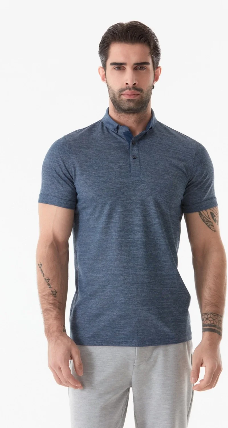 FullaModa Buttoned Polo Neck T-Shirt