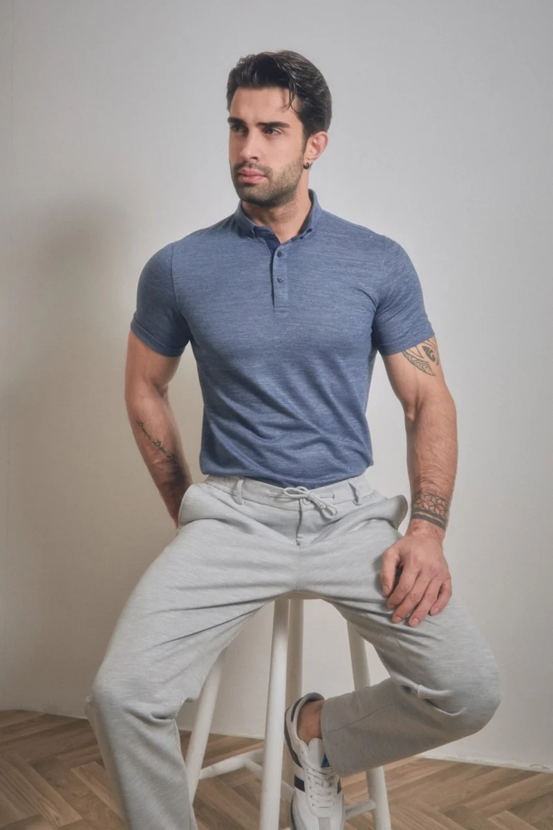 FullaModa Buttoned Polo Neck T-Shirt