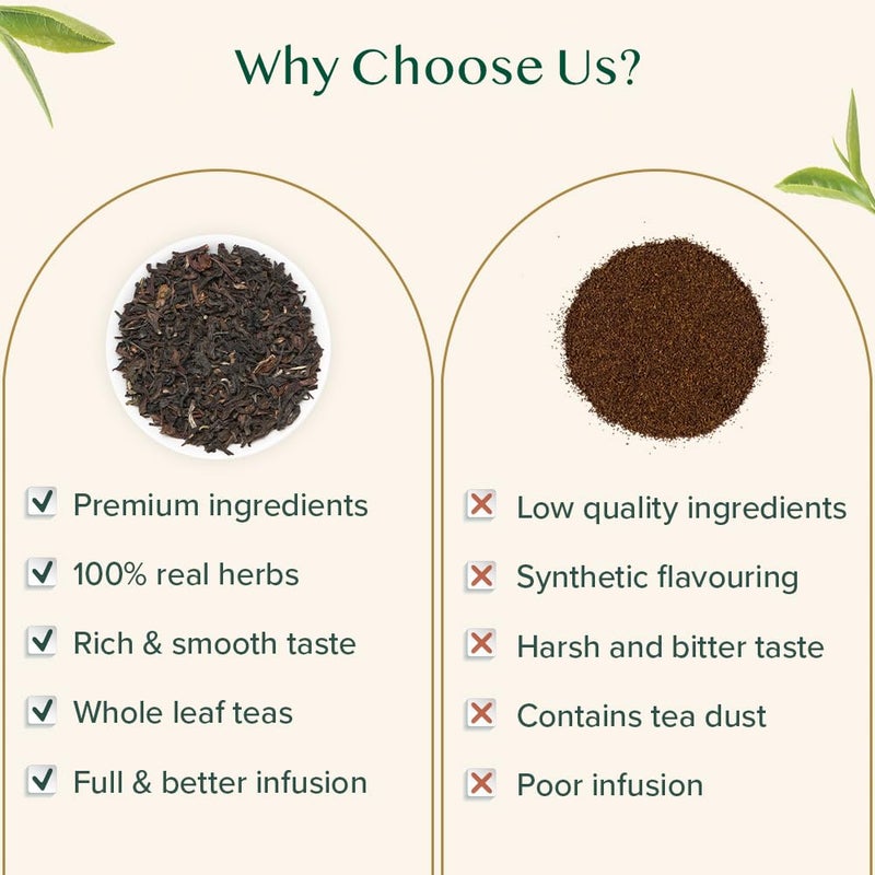 Vahdam شاي فهدام، أوراق شاي دارجيلنج من جبال الهيمالايا 340 جرام (170+ كوب) شاي دارجيلنج أسود نقي غير مخلوط | معبأ ومشحن مباشرة من المصدر في الهند - Image 5