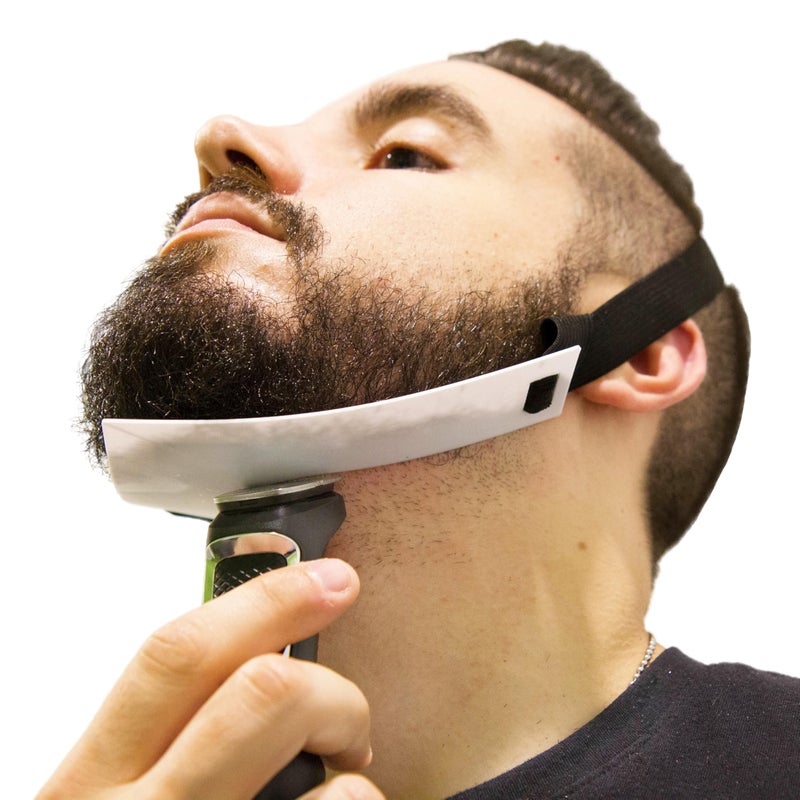 Aberlite FlexShaper 2.0 - Beard Shaper for Men - Hands-Free & Flexible Neckline Guide - Beard Trimmer Tool - Lineup Stencil Kit - White - Image 1