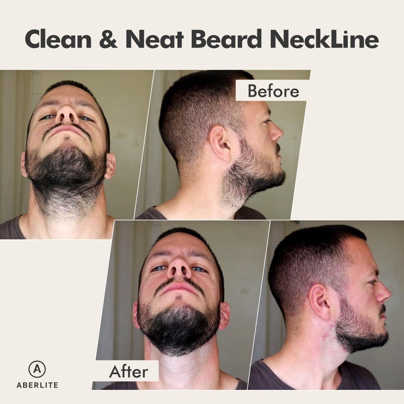 Aberlite FlexShaper 2.0 - Beard Shaper for Men - Hands-Free & Flexible Neckline Guide - Beard Trimmer Tool - Lineup Stencil Kit - White - Image 5