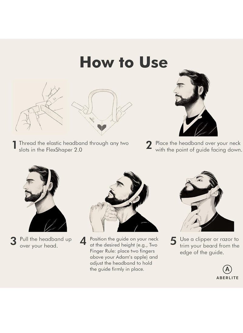 Aberlite FlexShaper 2.0 - Beard Shaper for Men - Hands-Free & Flexible Neckline Guide - Beard Trimmer Tool - Lineup Stencil Kit - White - pzsku/ZC67FEE9D7C2EC39975D4Z/45/_/1731924850/5659fc5c-b522-49fa-b674-abbcdcb1ac20