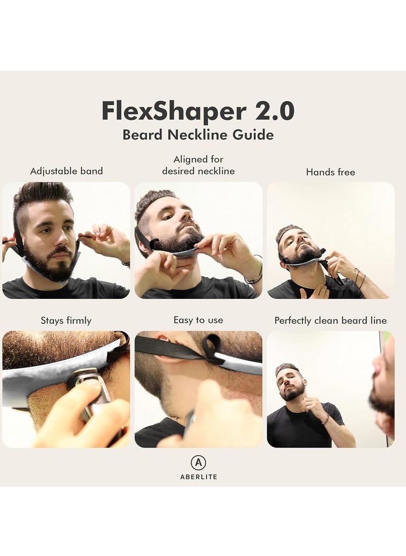 Aberlite FlexShaper 2.0 - Beard Shaper for Men - Hands-Free & Flexible Neckline Guide - Beard Trimmer Tool - Lineup Stencil Kit - White - pzsku/ZC67FEE9D7C2EC39975D4Z/45/_/1731924863/a3c89352-9ed3-4688-aa43-84627b8ad832