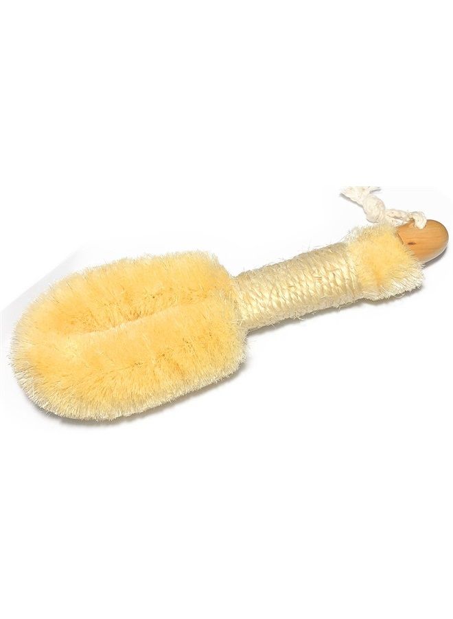 QUALITY SISAL All Natural Spa Dry Skin Brush With Off-white Cord Handle For Men & Women - 10" Length