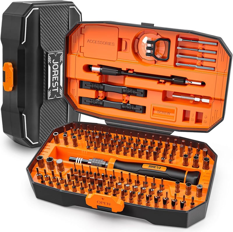 Jorest 152 in 1 Precision Screwdriver Set, Tool Gifts for Men, Magnetic Tool Kit with Torx Triwing Bits, Repair for Electronics,Macbook, Laptop, PC, RC, PS5, iphone,Jewelers, XBOX, Glasses - Image 1
