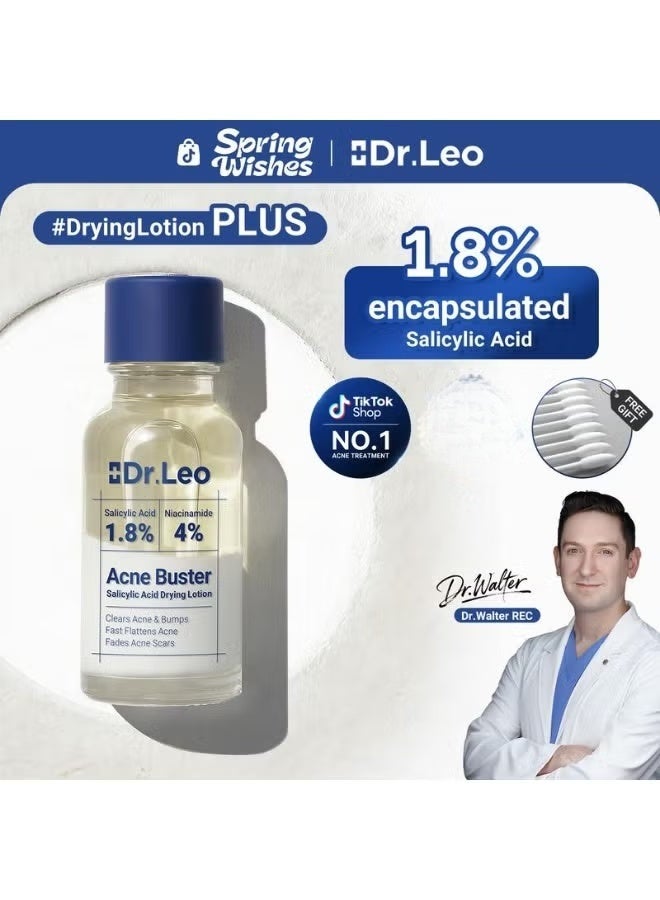 Dr.Leo Drying Lotion Plus | Acne & Pimple Treatment | Visibly Shrinks Pimples in 24 Hours & Helps Fade Acne Marks in 7 Days | With 1.8% Encapsulated Salicylic Acid, 4% Niacinamide & 10% Sulfur (20ml) - Image 1