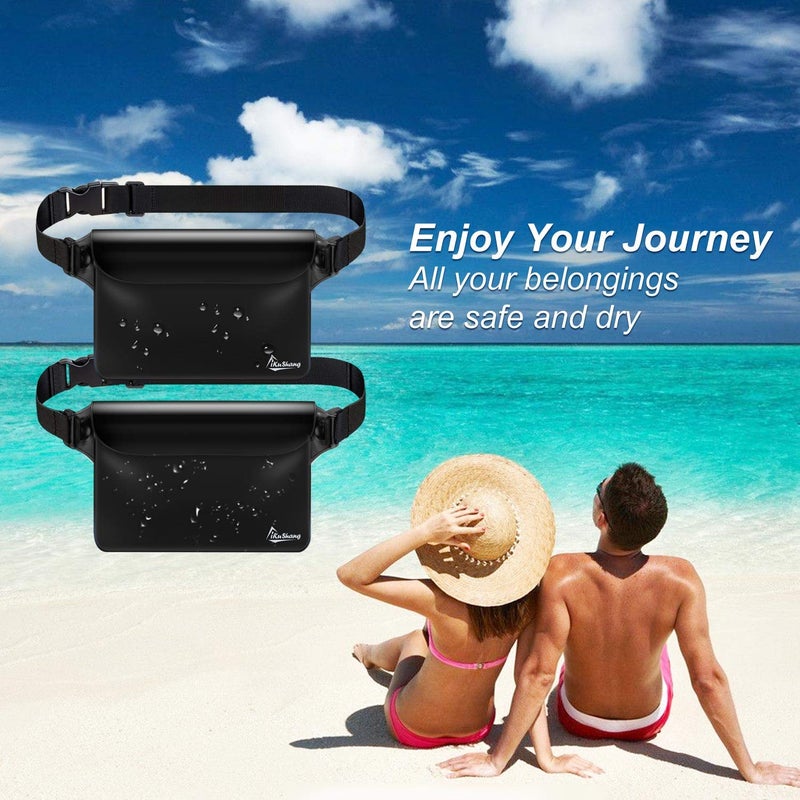 iKuShang Waterproof Fanny Pack with Triple Zip Lock, Submersible Up to 32FT Dry Bag Pouch, Touchscreen Phone Case for Beach, Cruise, Swimming & Kayaking Essentials - Image 3