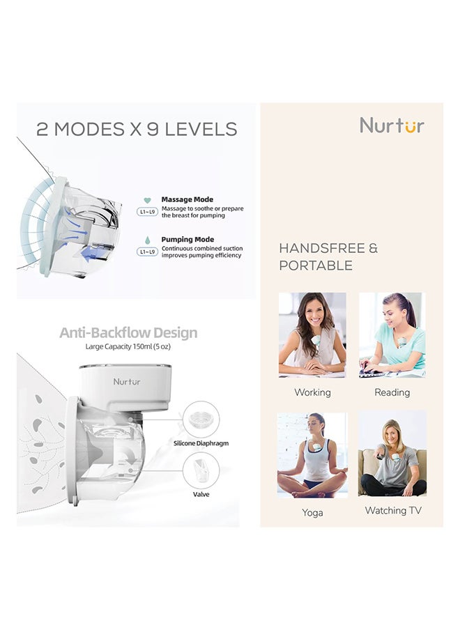 Nurtur عبوة من مضخة الثدي الكهربائية القابلة للارتداء عبوة من 1  - Image 5