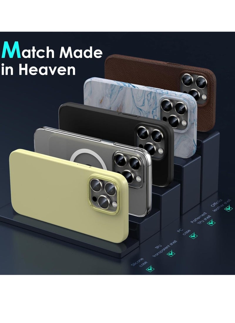 Raxoom Camera Lens Protector Compatible with iPhone 15 Pro/iPhone 15 Pro Max, [1 Step Installation Tray] Tempered Glass Screen Protector Metal Individual Camera Cover (Natural Titanium) - Image 5