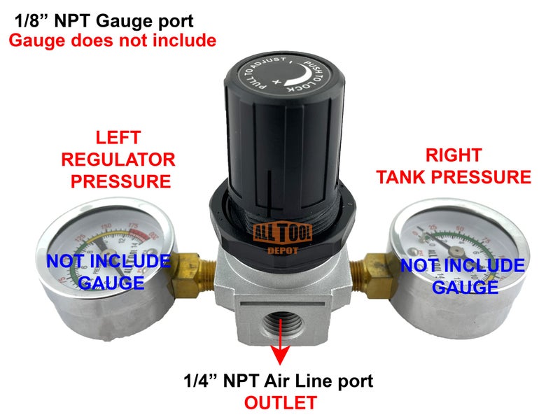 All Tool Depot Universal Air Regulator Special Design for Check Tank and Regulator Pressure (Regulator) - Image 2