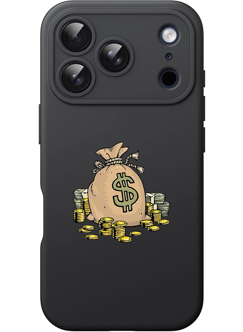 Theodor Protective Slim Fit Case Liquid Silicone Cover with Full Body Protection Anti-Scratch Shockproof Case For Apple iPhone 17 Pro Max (Black) Dollar bag - Image 1