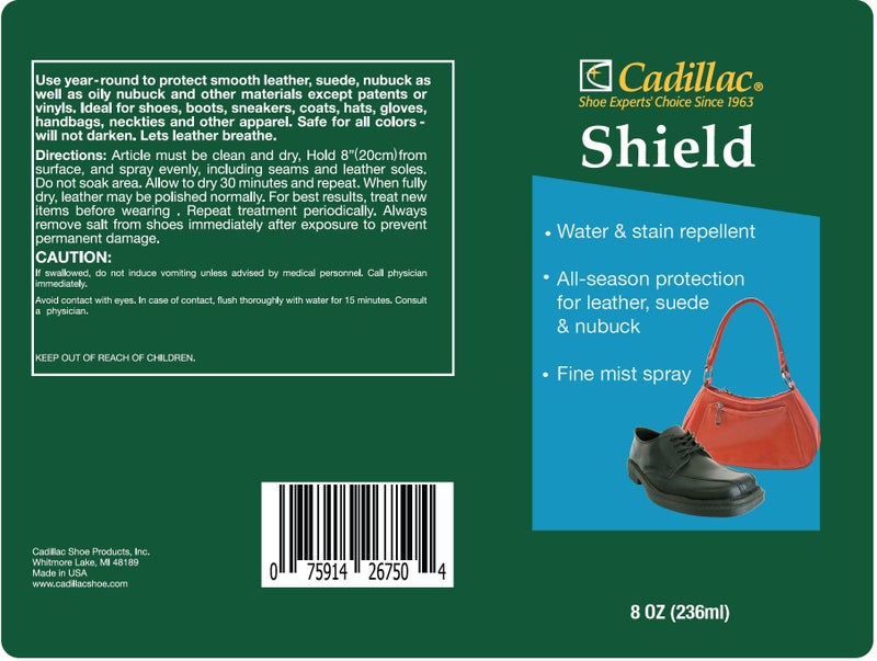 Cadillac Shield Water and Stain - Leather and Fabric Protector Spray - Great for Shoes - 8 oz - Non Aerosol - Waterproof and Protect Suede, Leather, Nubuck, Fabric, Nylon, Polyester & More - Image 2