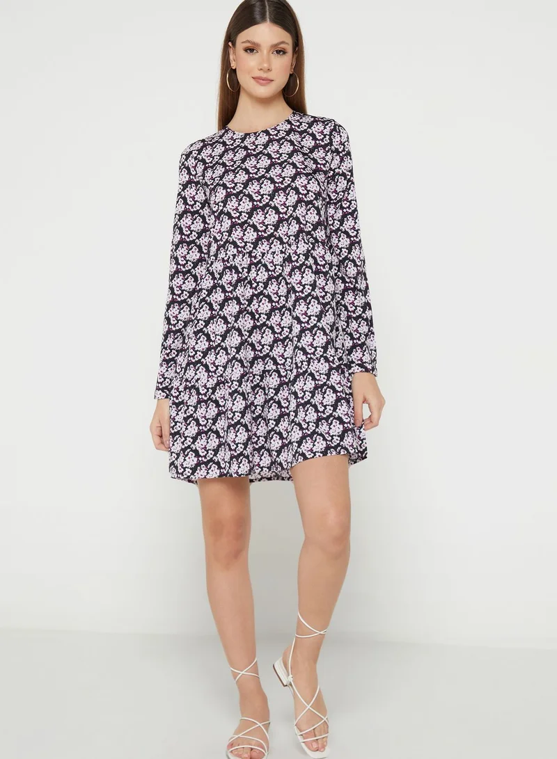 VERO MODA Round Neck Tiered Dress