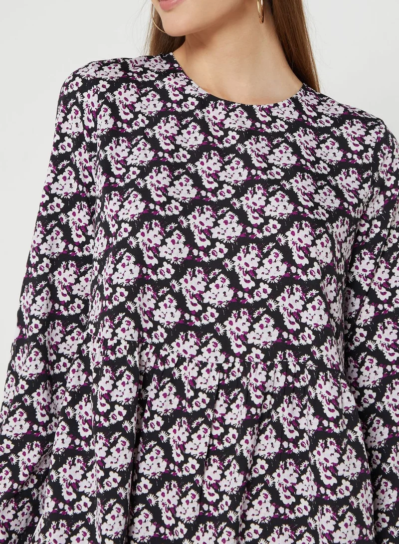 VERO MODA Round Neck Tiered Dress