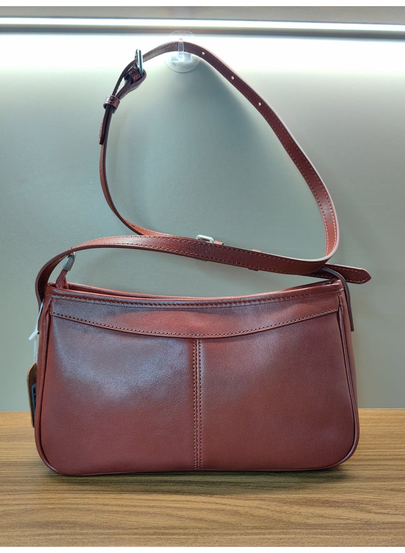 Lumo Handmade-Stitched Vegetable-Tanned Full Grain Leather Crossbody Bag for Women, Handmade Shoulder Purse with Dual Straps - Image 5