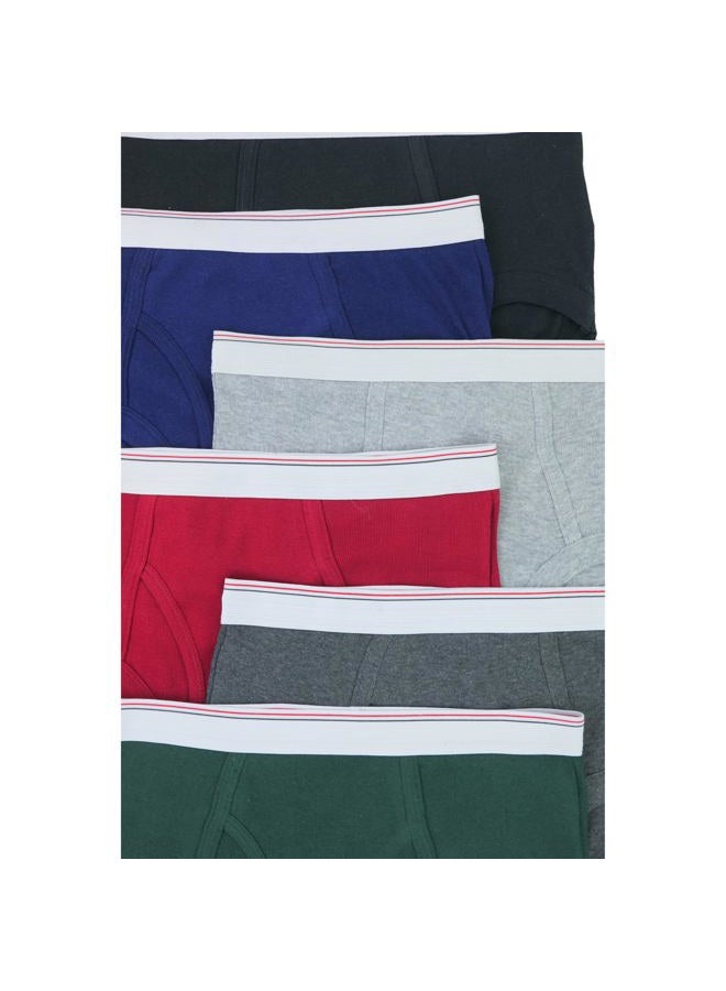 ToBeInStyle Men's Pack of 6 White Waistband Brief Underwear - Assorted - Medium - Image 5