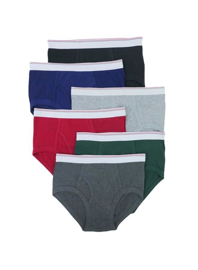 ToBeInStyle Men's Pack of 6 White Waistband Brief Underwear - Assorted - Medium - Image 3