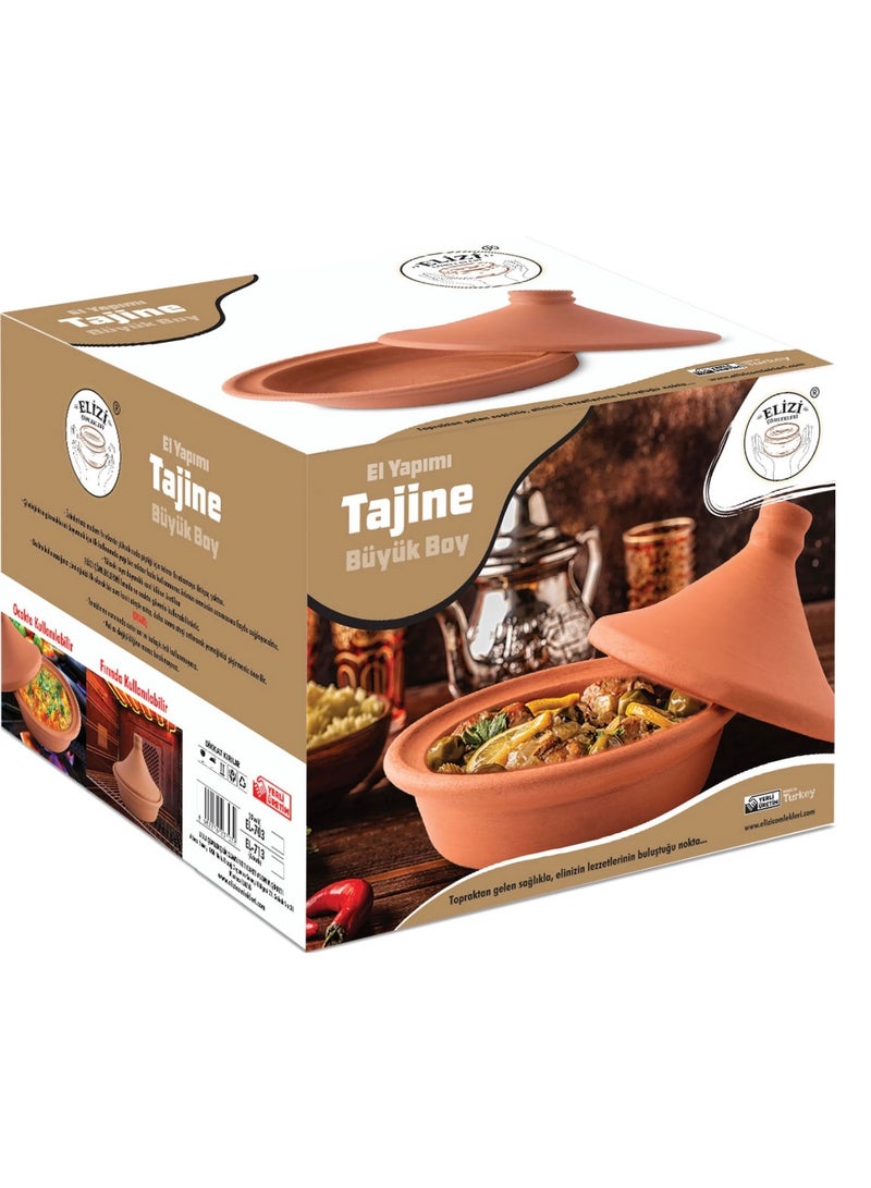 Elizi Ã‡Ã¶mlekleri تاجين طين يدوي الصنع مقاس كبير - Image 3