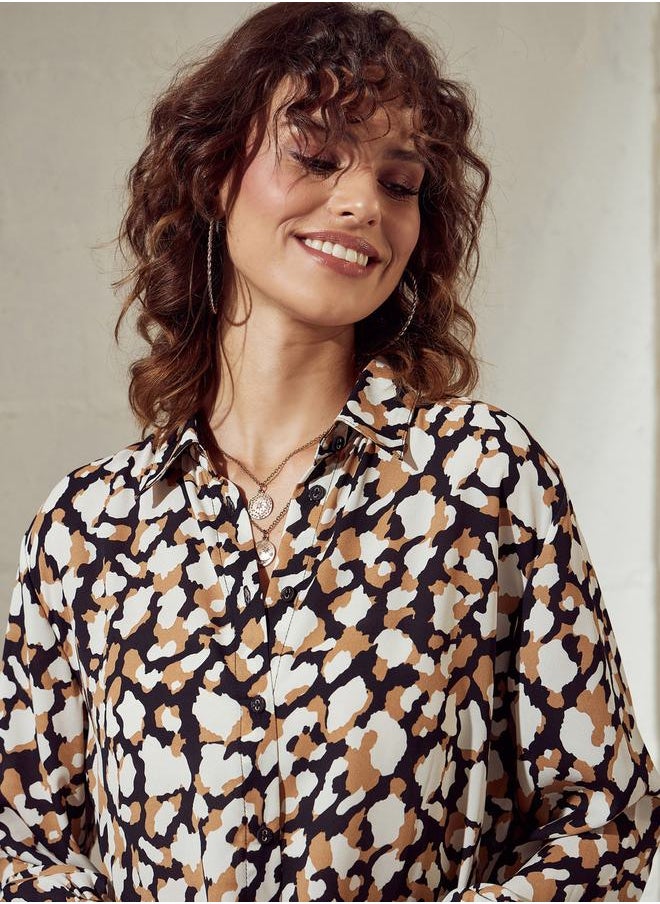 SASSAFRAS - Abstract Print Oversized Shirt by Styli - Image 1