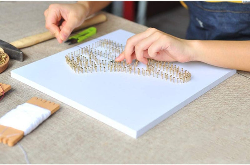 klarako Creative String Art Kits Bird's Nest Home Decor - DIY Winding Drawing 12x12 - Blue - Image 3