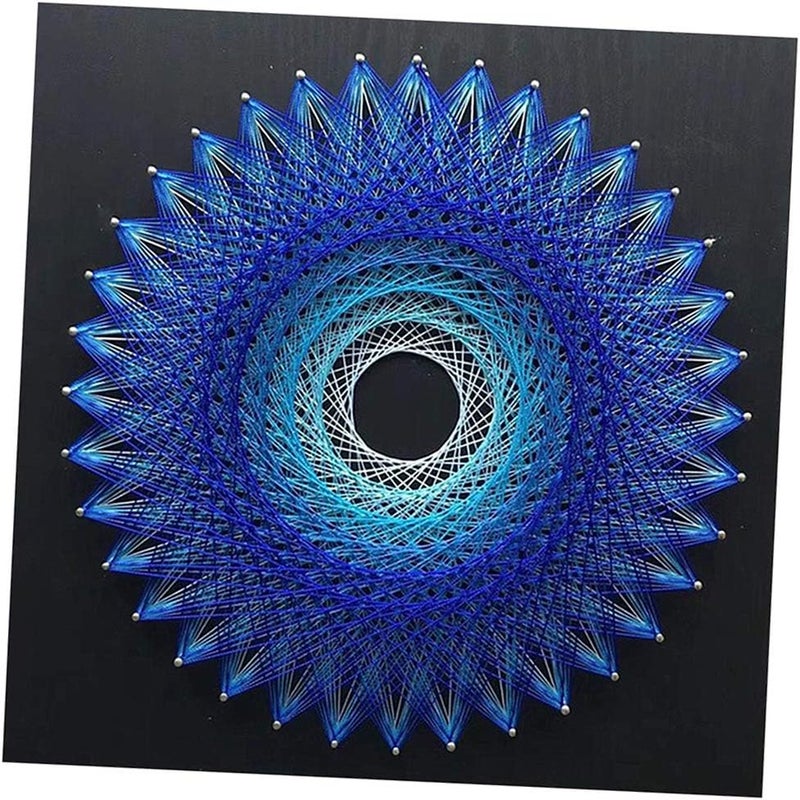 klarako Creative String Art Kits Bird's Nest Home Decor - DIY Winding Drawing 12x12 - Blue - Image 1