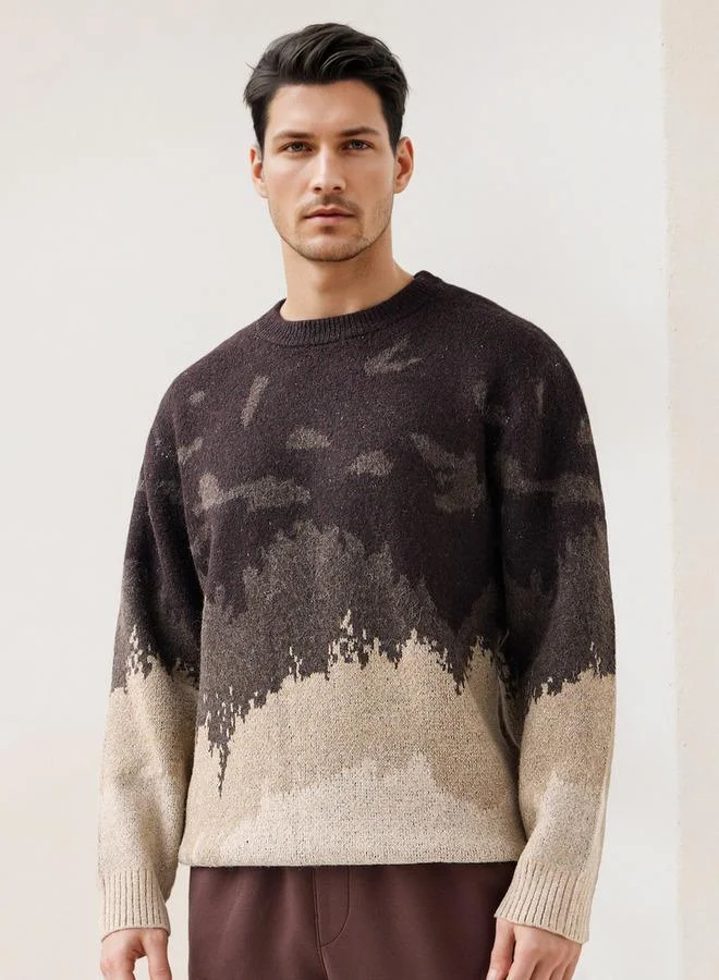 Iconic Iconic Abstract Print Crew Neck Sweatshirt