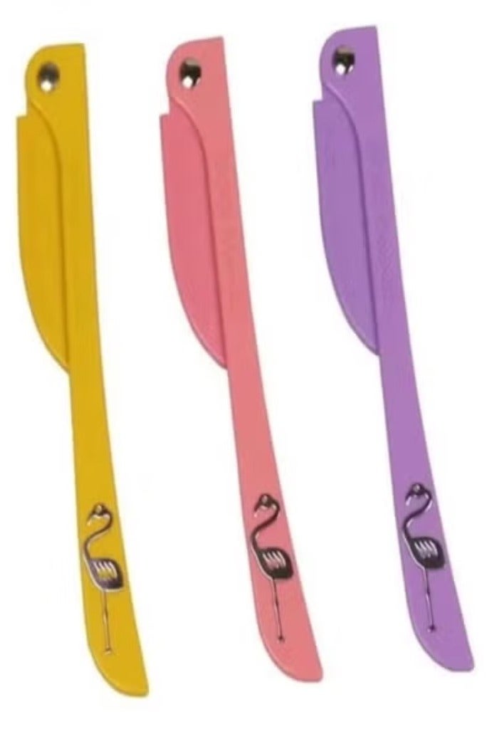 Feather 3-Piece Flamingos Facial Touch-up Platinum for women Razor multicolour - Image 2