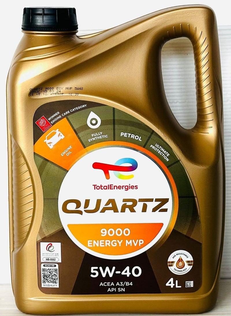 TOTAL Quartz 9000 Energy 5W40 Fully Synthetic Engine Oil 4Ltr - Image 1