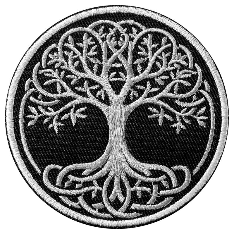 FengechoCstm Yggdrasil The Tree of Life in Norse 3" Embroidered Badge Patch Hook and Loop Backing Tree of Life Morale Tactical Patch for Backpacks, Hats, Bags,Dog Harness, Vests, Patch Wall - 1 Pc - Image 1