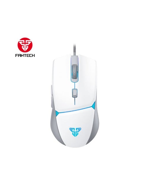 Wired Gaming Mouse Lightweight-8000 DPI Optical Computer Mouse,4 RGB Backlit Modes, 6 programmable Buttons , Ergonomic Gamer Laptop PC Mice (White)