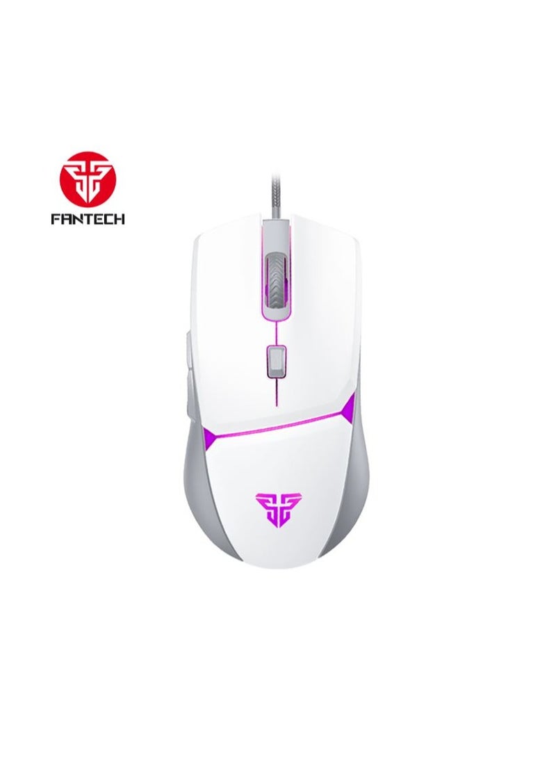 Wired Gaming Mouse Lightweight-8000 DPI Optical Computer Mouse,4 RGB Backlit Modes, 6 programmable Buttons , Ergonomic Gamer Laptop PC Mice (White)