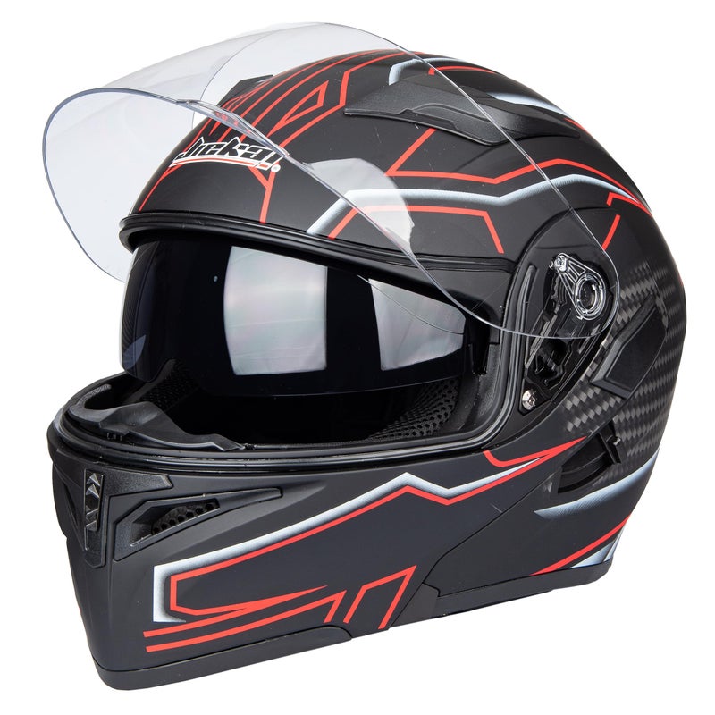 Jiekai Flip-Up Helmet Motorcycle Helmet Dual Visor Sun Shield Flip up Modular Motocross ECE Approved Helmets (IMT, Medium) - Image 2