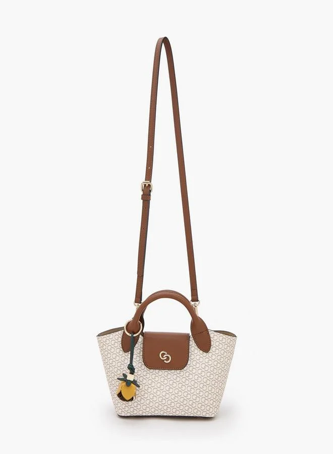Celeste BEIGE Monogram Print Tote Bag With Pouch for Women | Best Price UAE