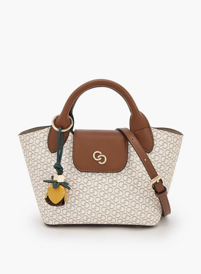 Monogram Print Tote Bag With Pouch
