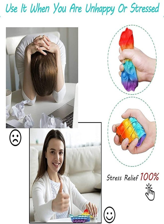 MoldBerry Dainasour Puppet Pop It Toys Bubble Fidget Sensory Anti Stress Relief Toys for Kids Adults Return Gifts for Girls Boys Rainbow Colors (Pack of 1) - Image 2