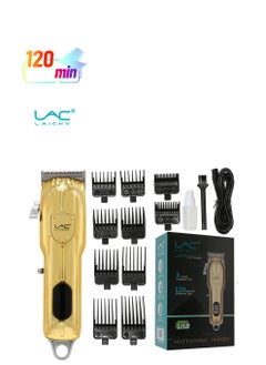 Professional Electric Hair Clipper with Blade LCD Display  With protective cover Men's Hair Trimmer L-917 Gold