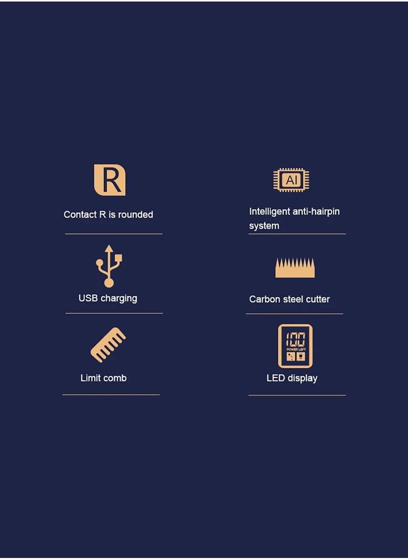 LAC LAICHY - Professional Electric Hair Clipper with Blade LCD Display  With protective cover Men's Hair Trimmer L-917 Gold - Image 1