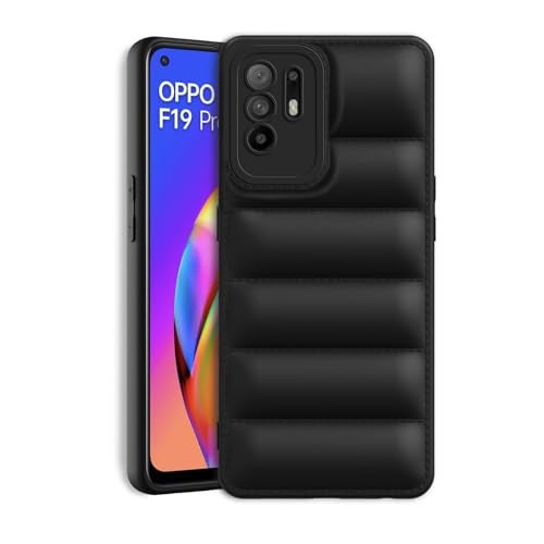 Plus Puffer Case Camera Protection Soft Back Cover for Oppo F19 ProPlus 5G | Oppo F19 Pro+ 5G - Black - Image 1