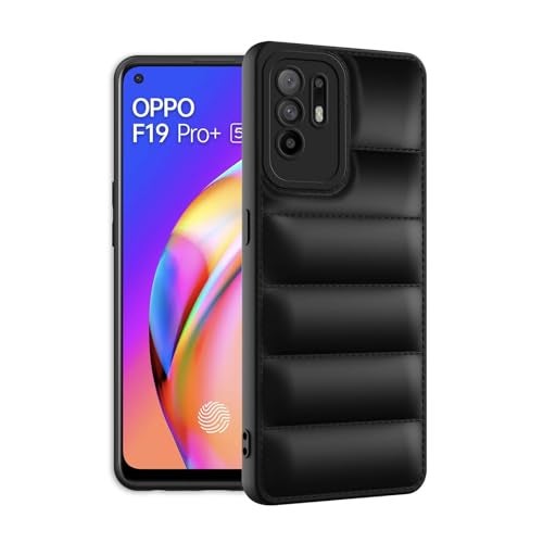 Plus Puffer Case Camera Protection Soft Back Cover for Oppo F19 ProPlus 5G | Oppo F19 Pro+ 5G - Black - Image 2