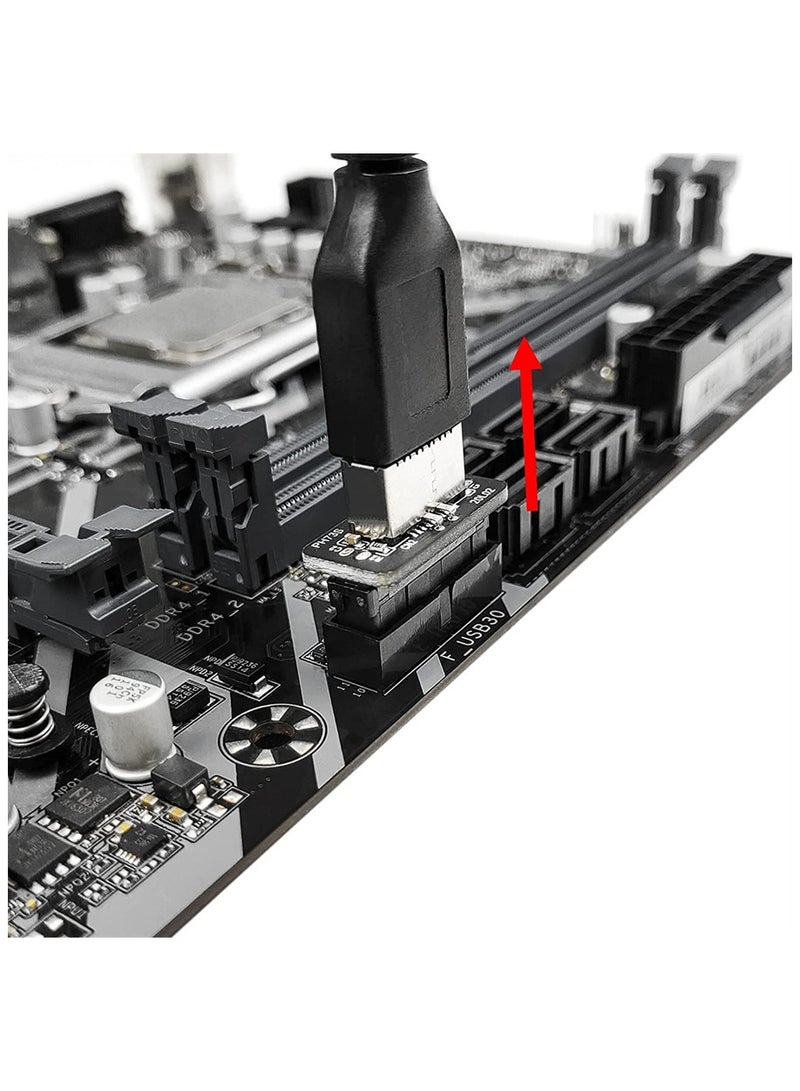 Vertical USB C Front Panel Adapter USB 3.1 Type-E to 20Pin Header Converter for Type C Motherboards