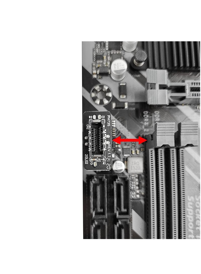 Vertical USB C Front Panel Adapter USB 3.1 Type-E to 20Pin Header Converter for Type C Motherboards