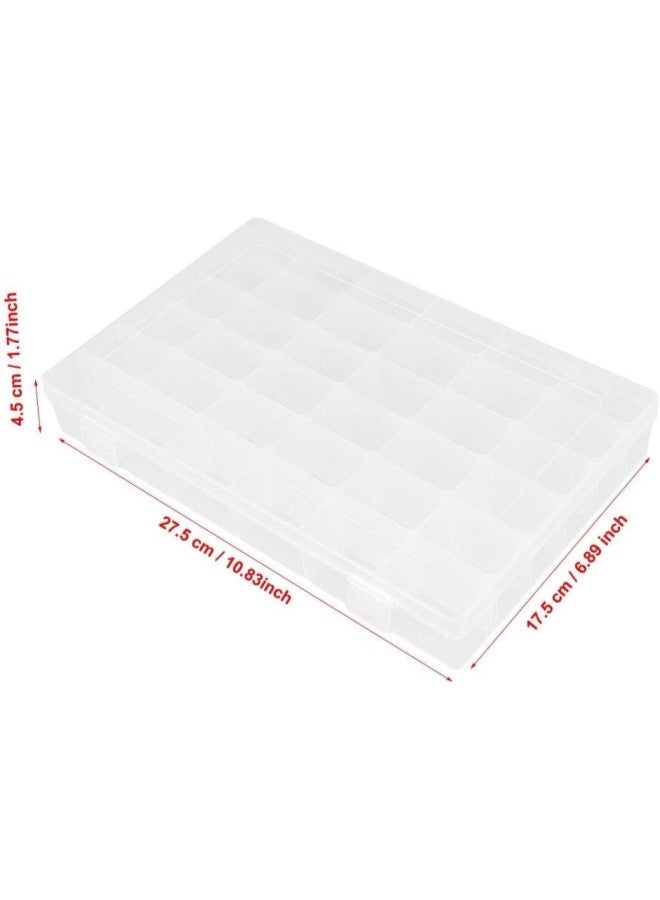 klarako Plastic Storage Organizer, 36 Grids Plastic Jewelry Adjustable Box Detachable Travel Jewellery Box Jewellery Organiser Display Storage Case for Beads Rings Ear(White) - Image 2