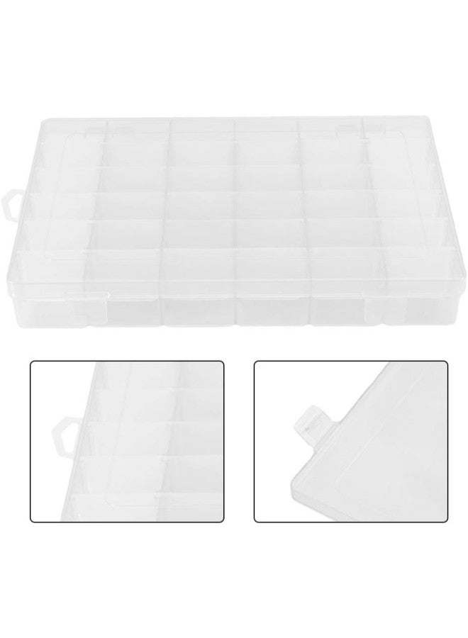 klarako Plastic Storage Organizer, 36 Grids Plastic Jewelry Adjustable Box Detachable Travel Jewellery Box Jewellery Organiser Display Storage Case for Beads Rings Ear(White) - Image 3