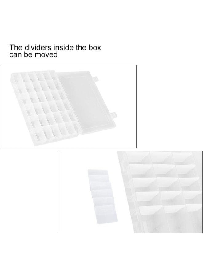 klarako Plastic Storage Organizer, 36 Grids Plastic Jewelry Adjustable Box Detachable Travel Jewellery Box Jewellery Organiser Display Storage Case for Beads Rings Ear(White) - Image 1