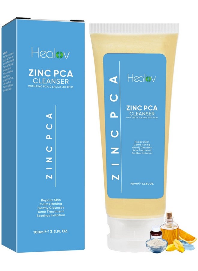 Healov Zinc Face Wash | Zinc Soap Skin Therapy Body Cleanser For Acne, Rosacea, Eczema, Dermatitis, Psoriasis, Itching | Cleansing, Calming Facial Wash | Exfoliating Zinc Face & Body Wash For All Skin Types - Image 1