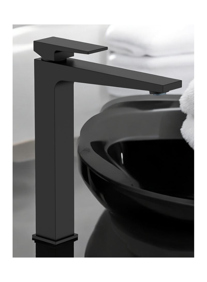 HESANIT Infinity Bathroom High Basin Faucet Matt Black - 8007MB - Image 3