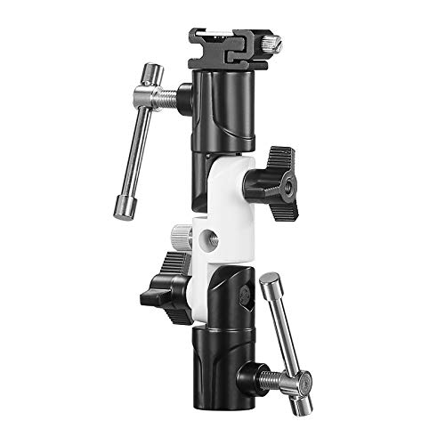 SUPON Flash Bracket U-Shape,180° Adjustable Swivel Umbrella Softbox Holder with 1/4" to 3/8" Screw &Nut Adapter and Cold Shoe Mount for DSLR Cameras,Speedlites,Tripod,Light Stand,Studio,LED Light - Image 2