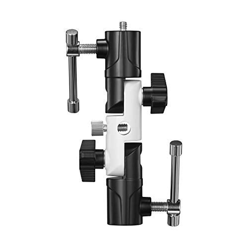 SUPON Flash Bracket U-Shape,180° Adjustable Swivel Umbrella Softbox Holder with 1/4" to 3/8" Screw &Nut Adapter and Cold Shoe Mount for DSLR Cameras,Speedlites,Tripod,Light Stand,Studio,LED Light - Image 5